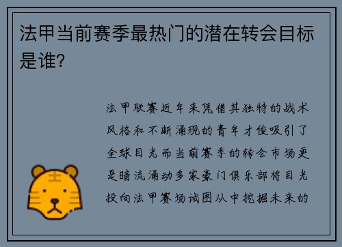 法甲当前赛季最热门的潜在转会目标是谁？